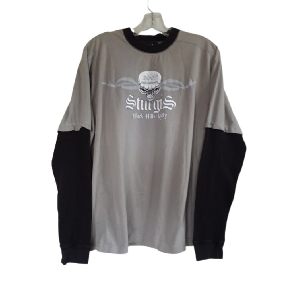 Bikers Design Sturgis Black Hills Rally TShirt Thermal Women's XL USA Cotton